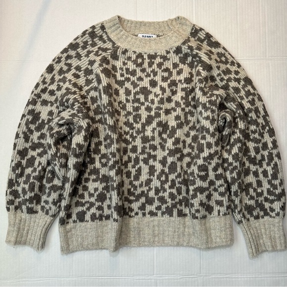 Old Navy - Women’s Taupe Animal Print Sweater - Size Extra Large - Picture 1 of 6